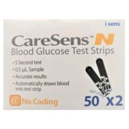Caresens N 100 Pcs Glucometer Test Strips-18