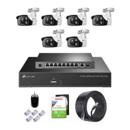 TP-Link VIGI C340 4MP Full Colour Outdoor Network IP Combo Kit with 8 Channel NVR, 6 Cameras, 10 Port POE Switch, 1TB HDD, D-LINK 100M LAN Cable-71