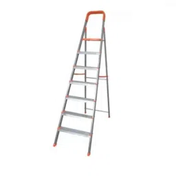 Alnico 7 Steps 150kg Silver &a; Orange Aluminium Foldable Hybrid Ladder with Platform-image-98
