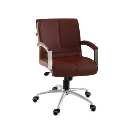 Da Urban Malden Tan Mid-Back Swivel Ergonomic Leatherette Padded Desk Computer Office Chair with Armrests-picture-28