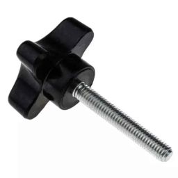 RS Pro M6 Black 4-Arm Clamping Knob, 686626-picture-1