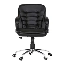 Da URBAN Milford Leatherette Medium Back Black Revolving Office Executive Chair-picture-44