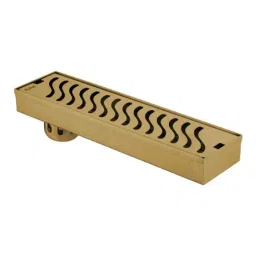 Ruhe 12x3 inch Stainless Steel 304 Yellow Gold PVD Coated Wave Shower Drain Channel, 16-0115-01-picture-15