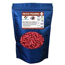 Patco Pharma 600-1000mg Gelatine Red Empty Capsule for Size 00 Capsule (Pack of 1000)-image-91