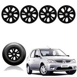 Auto Pearl 4 Pcs 14 inch Plastic Black Press Fitting Wheel Cover Set for Mahindra Logan-picture-10