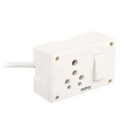 Palfrey 16A 1 Socket White Polycarbonate Single Socket Electric Extension Board with 10m Wire, 1610-25