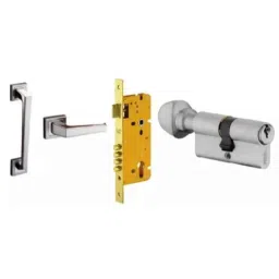 Dorset Beryl Stainless Steel Silver Chrome Finish Door Handle Lock Set for Left Hand Side-image-37
