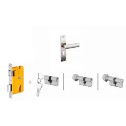 Dorset Dave HL DAV 8 inch Zinc SC Finish Lock Set with Knob &a; 60mm Key Cylinder (Pack of 2)-picture-35