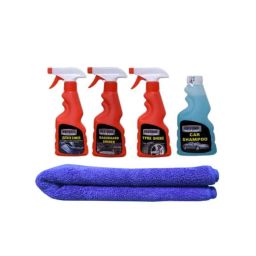 Indopower Ff572 Car Shampoo, Leather Shiner Spray, Dashboard Shiner Spray, Tyre Shiner Spray, 1 Pc Car Cloth Kit, AHh574-image-8