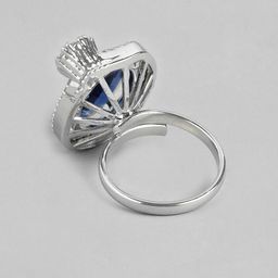 Anouk Silver-Plated AD-Studded Adjustable Finger Ring image 3