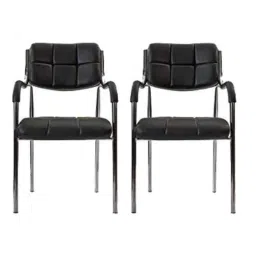 Da Urban Eclife Black Fabric &a; Foam Medium Back Visitor Chair with Arms (Pack of 2)-picture-31