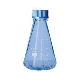Borosil 1000ml GL45 Baffled Bottom Erlenmeyer Conical Flask with Screw Cap, 5025029-8