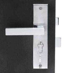 Handle Waala LB-201 8 inch 60mm Stainless Steel Silver Mortise Door Lock Set-image-99