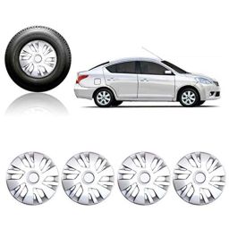 Auto Pearl 4 Pcs 14 inch Silver Full Caps Wheel Cover Set for Nissan Sunny-41