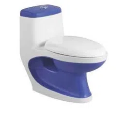 InArt 18x13x5.5 inch Ceramic Blue &a; White Floor Mounted Water Closet S Trap Western with Seat Cover, INA-520-picture-33