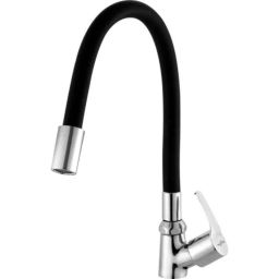 Neelkund Topaz Brass Black Chrome Finish Flexible Swan Neck Pillar Tap with 360 deg Swivel Spout for Kitchen &a; Wash Basin-image-77