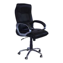 Caddy PU Leatherette Black Adjustable Office Chair with Back Support, DM 78 (Pack of 2)-picture-2