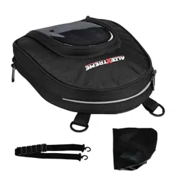 AllExtreme EXFTB13 Nylon Black Magnetic Bike Fuel Tank Bag with Night Reflectors &a; Rain Cover Multi Storage Pocket Fit for All Motorcycles-image-87