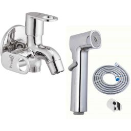 Prestige Prime Brass Chrome Finish 2 Way Bib Cock with Jazz Health Faucet-image-70