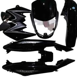 Krayons Black &a; Grey Full Body Kit for Honda Dream Yuga Bike, KI41-picture-21