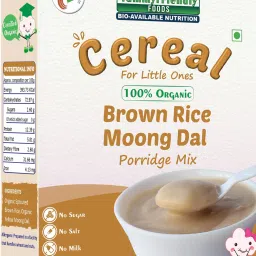 USDA Certified 100% Organic Sprouted Brown Rice, Moong Dal Porridge Mix |Excellent Weight Gain Baby Food|Made of Sprouted Whole Grain Brown Rice | 200g Cereal-image-71