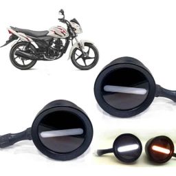 Auto Pearl 2 Pcs 12V Black Bike Front LED Indicator Light Set for Suzuki Hayate, F363-picture-6