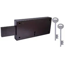 Foora 7.2 inch Dark Brown Right Side Shutter Lock with 2 Long Keys, 3 Turn Throw &a; 5 Pcs Laminated Latch-67