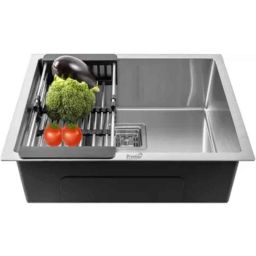 Prestige Stainless Steel 304 Single Bowl Kitchen Sink 24x18x10 inch Chrome Handmade with Waste Pipe, Waste Coupling &a; Drain Basket-image-33