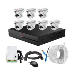 CP Plus 2.4MP Full Colour HD Audio Indoor &a; Outdoor CCTV Combo Kit with 8Ch DVR, 7 Dome Camera, 8Ch SMPS, 70m Copper Cable &a; Connectors-58