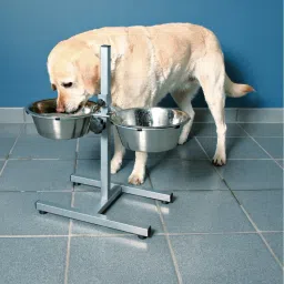 Adjustable H-Type Feeding Stand with 2 Large Stainless Steel Dog Bowls (1800ml) Stainless Steel Pet Bowl-image-46