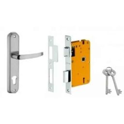 Dorset HL Series Ostler 8 inch Stainless Steel Silver Chrome Finish Door Handle Lock Set with KY Mortise Lever Lock-picture-24