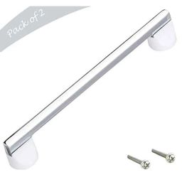 Aquieen 160mm Malleable White Wardrobe Cabinet Pull Handle, KL-713-160-CP (Pack of 2)-picture-1