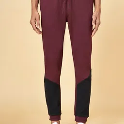 Ajile by Pantaloons Men Burgundy Solid Joggers-image-96