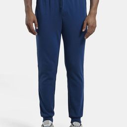Jockey Men Navy Blue Panelled Slim Fit Athleisure Joggers-image-97