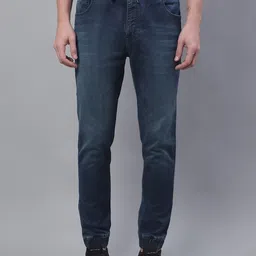 Cantabil Men Mid-Rise Jogger Fit Clean Look Light Fade Jeans-image-7