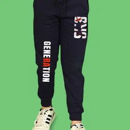 NUSYL Boys Typographic Printed Cotton Joggers-picture-11