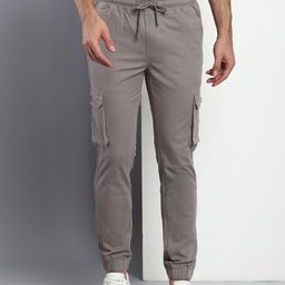 Dennis Lingo Men Grey Tapered Fit Cargo Joggers-image-18