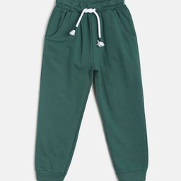 MINI KLUB Boys Green Solid Pure Cotton Joggers-image-68