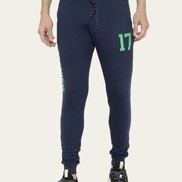 ARDEUR Men Navy Blue Solid Pure Cotton Joggers-image-32