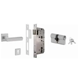 Dorset ML Series Nero 70mm Stainless Steel Door Handle Lock Set with Both Side Key Cylinder (Pack of 3)-image-83