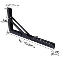 Implemental 2 Pcs 10 inch Carbon Steel Triangle Wall Mount Folding Shelf Bracket Set image 2