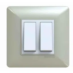 GreatWhite Fiana EVO 8 Module Horizontal PVC Pearl Gold Chrome Finish Modular Switchboard Plate, 20607-PG (Pack of 10)-43