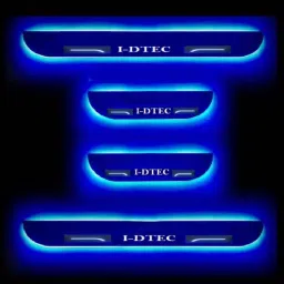 SureStrive 4 Pcs Acrylic Black Car Door Footstep Sill Scuff Plate Set with Blue LED for Honda I-Dtec All Model-image-38