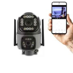 Melowave 5MP 128GB Black 4G HD Dual Lens Smart Supercam Security Camera with Humanoid Detect &a; Auto Tracking, ACCAMMEO0011-26