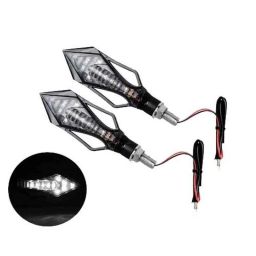 AllExtreme EXAIBW2 2 Pcs 9 LED White Arrow Style Front Rear Blinker Turn Signal Indicator Light Set-picture-37