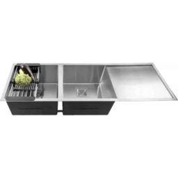 Fossa FS-11DB Drain 45x20x10 inch Stainless Steel Matt Finish Silver Double Bowl Handmade Kitchen Sink-image-99