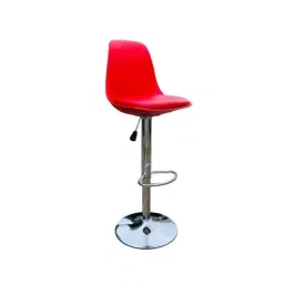 Diya Red Chrome Finish Adjustable L-Shaped Bar Stool-image-9