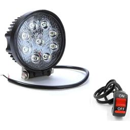AOW 9 LED (White) Super Bright Spot Light Fog Lamp For KTM Duke 690 (18 W) Pack Of 1- With Handle Bar Mounting On-Off Switch-44
