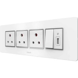 Goldmedal Air Aura 10A 1M Switch, 3 Pcs 2M Socket, USB Fast Charger &a; White Cover Plate Set, A78MC4-image-77