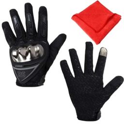AllExtreme EXBFGL2 Black Large Fabric Plastic Full Finger Sports Protective Gloves-picture-26